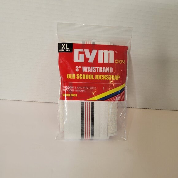 Vintage GYM Old School Jockstrap 3" Waistband White Size XL NEW in Package - Picture 1 of 5